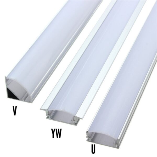 รางไฟอลมเนยม ยาว1เมตร Led Strip U V YW Shape Aluminium Rail Arumstores