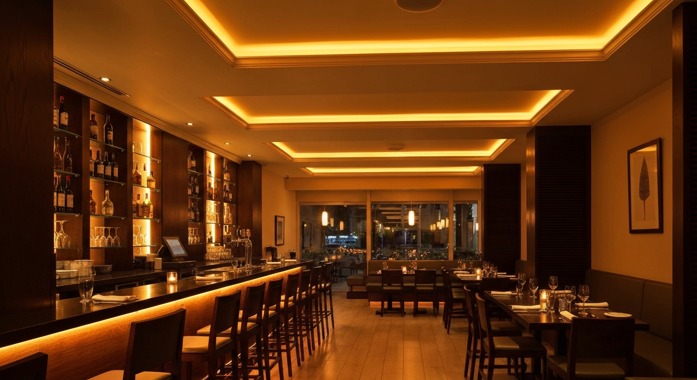 LED Strip ร้านอาหาร — ออกแบบแสงให้อาหารดูน่ากิน ลูกค้านั่งนานขึ้น