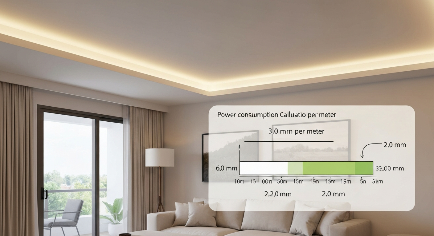 กี่วัตต์ต่อเมตร LED — คำนวณวัตต์ LED strip ให้สว่างพอทุกห้อง