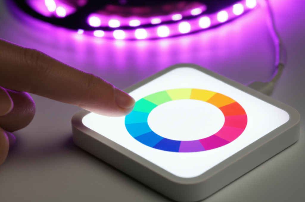 เลือกสีจาก Color Wheel ด้วยปลายนิ้ว