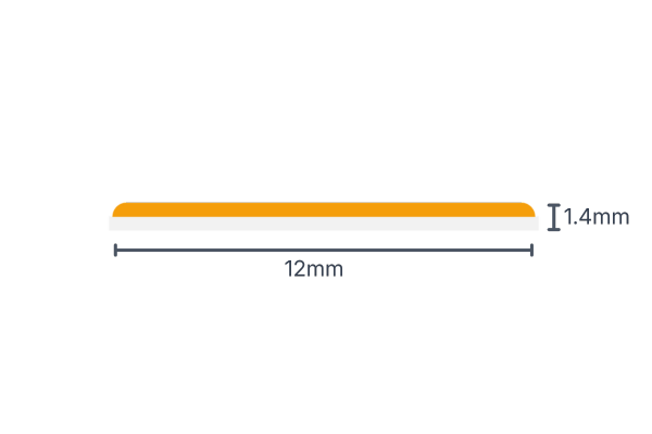 ภาพหน้าตัด COB LED Strip 1280C 24V