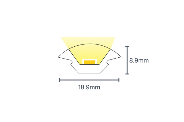 ภาพหน้าตัด Corner Neon Flex 24V