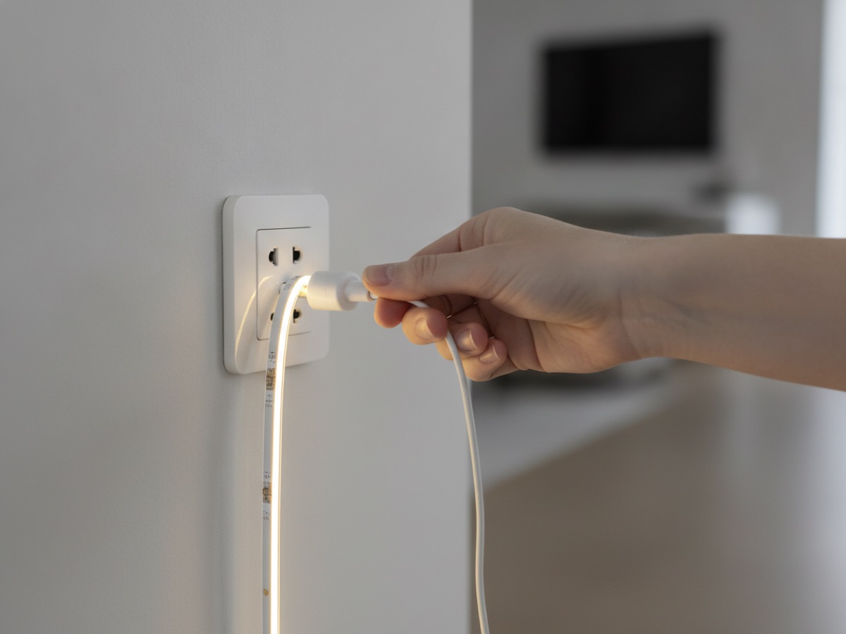 An LED strip that plugs in like a regular light — but far more beautiful and flexible.