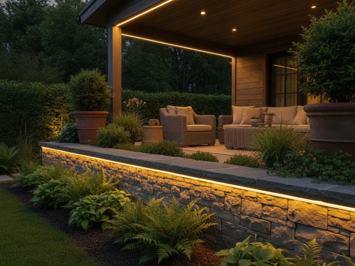IP67 waterproof installations: garden walls, covered patios, building outlines
