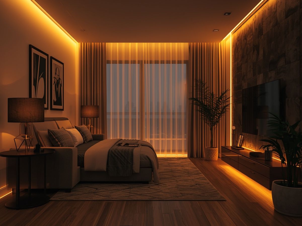 รอบฝ้าเพดานห้องนอน บรรยากาศอบอุ่น