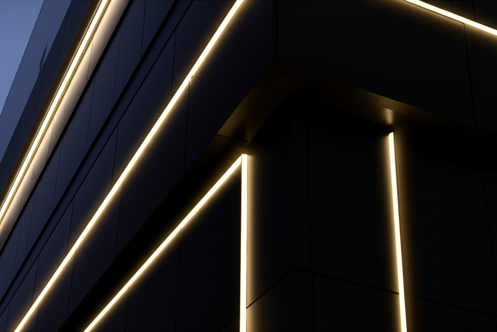 งาน façade อาคารที่ต้องการความหรูหราและเรียบหรู