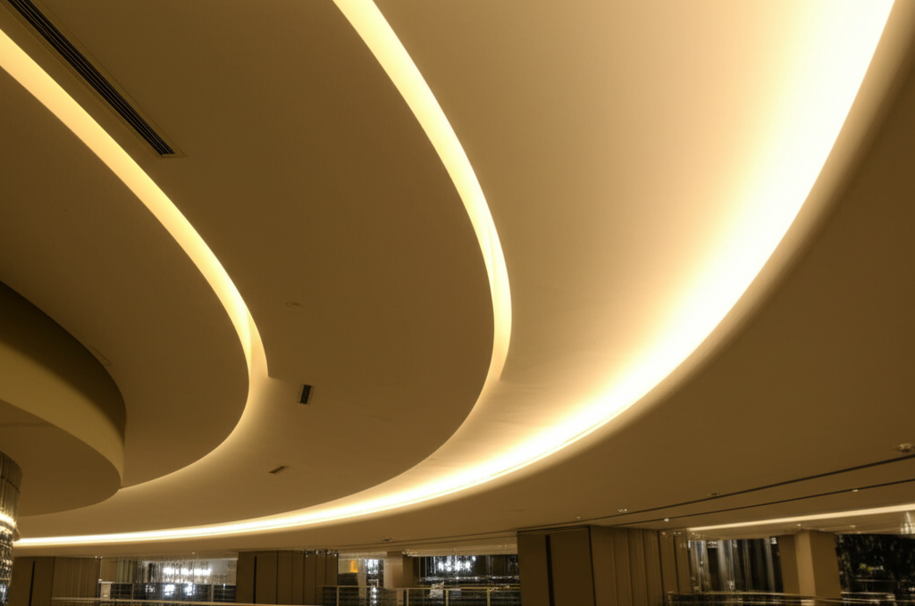 ฝ้าโค้งยาว 20-30 เมตร ไม่ต้องกังวลไฟดรอป