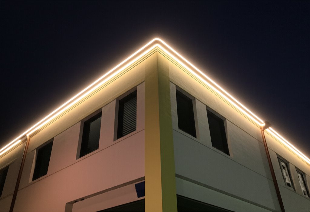 ขอบอาคารกลางแจ้ง ต่อตรง 220V สะดวก