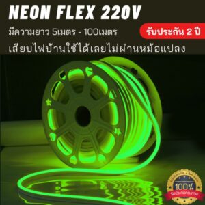 neon flex 220v green color
